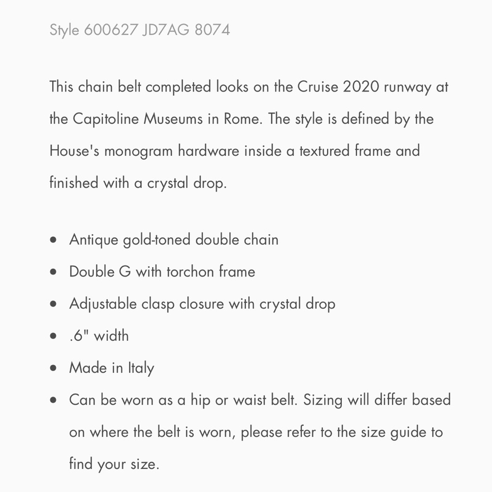 NEW💕Gucci GG chain belt💕 - Picture 6 of 8